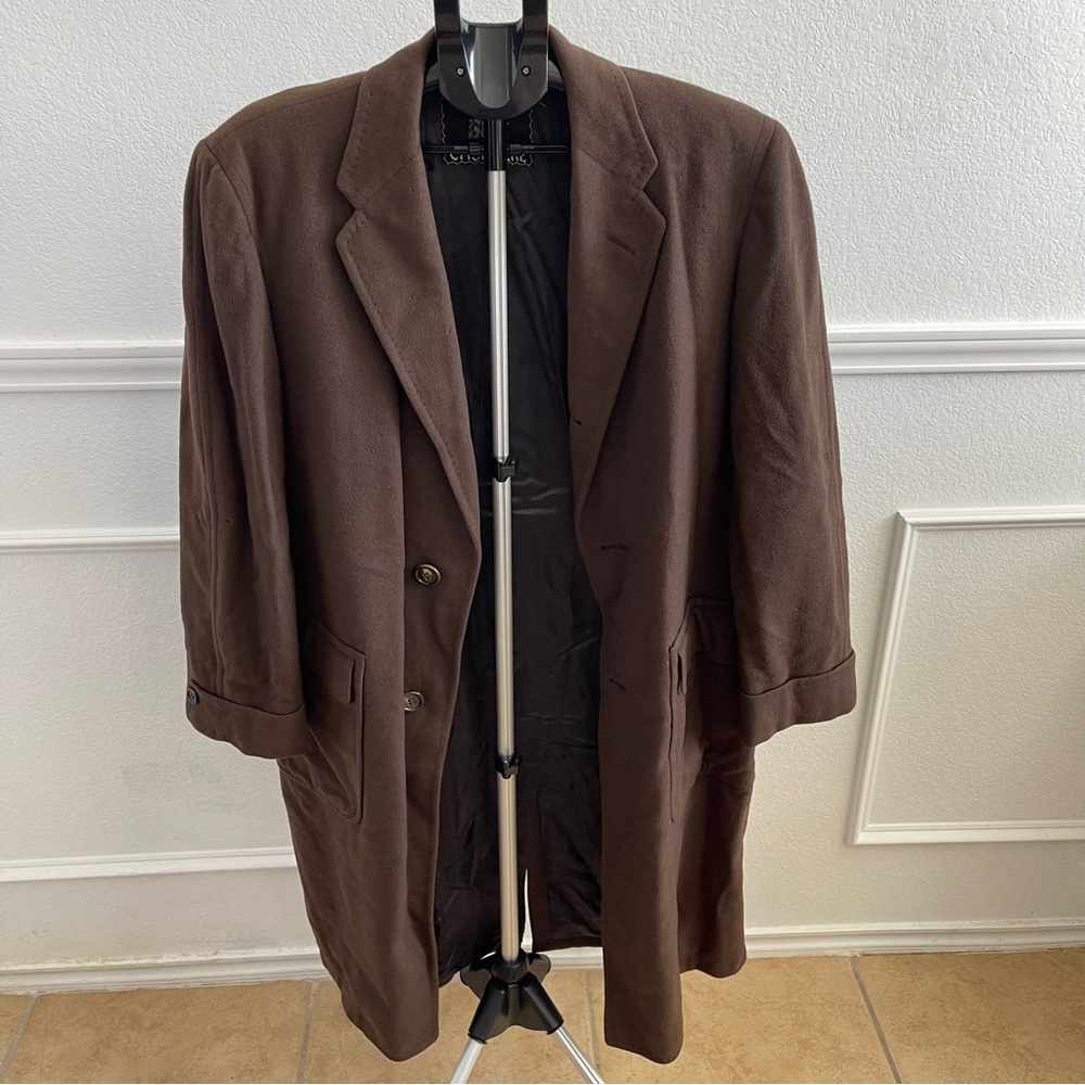 Vintage Men's Brown Cashmere Overcoat